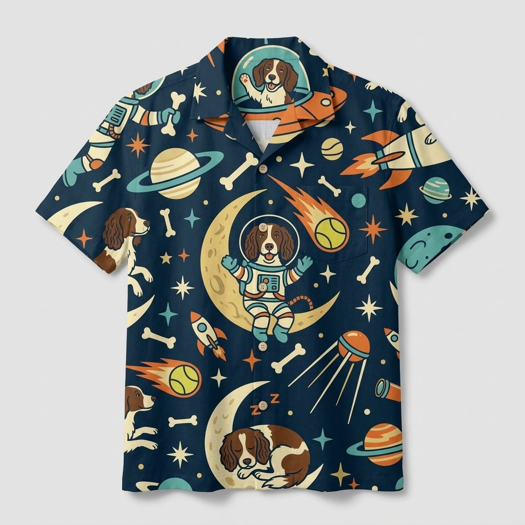 Hawaiian Shirt Space Dog studio