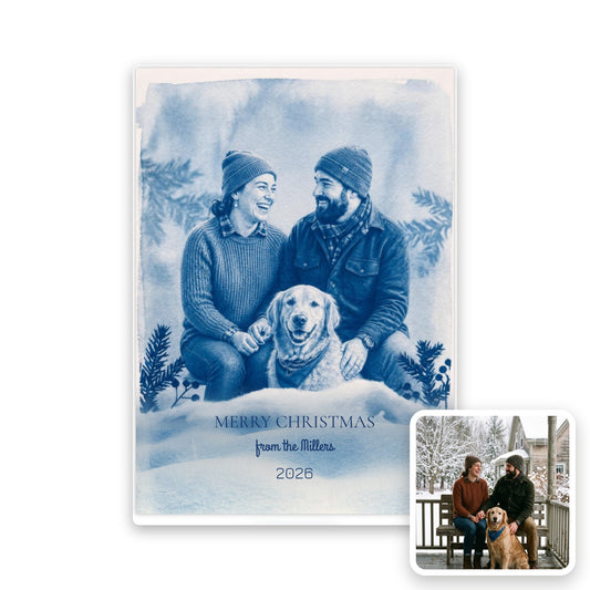 Christmas Cyanotype Card