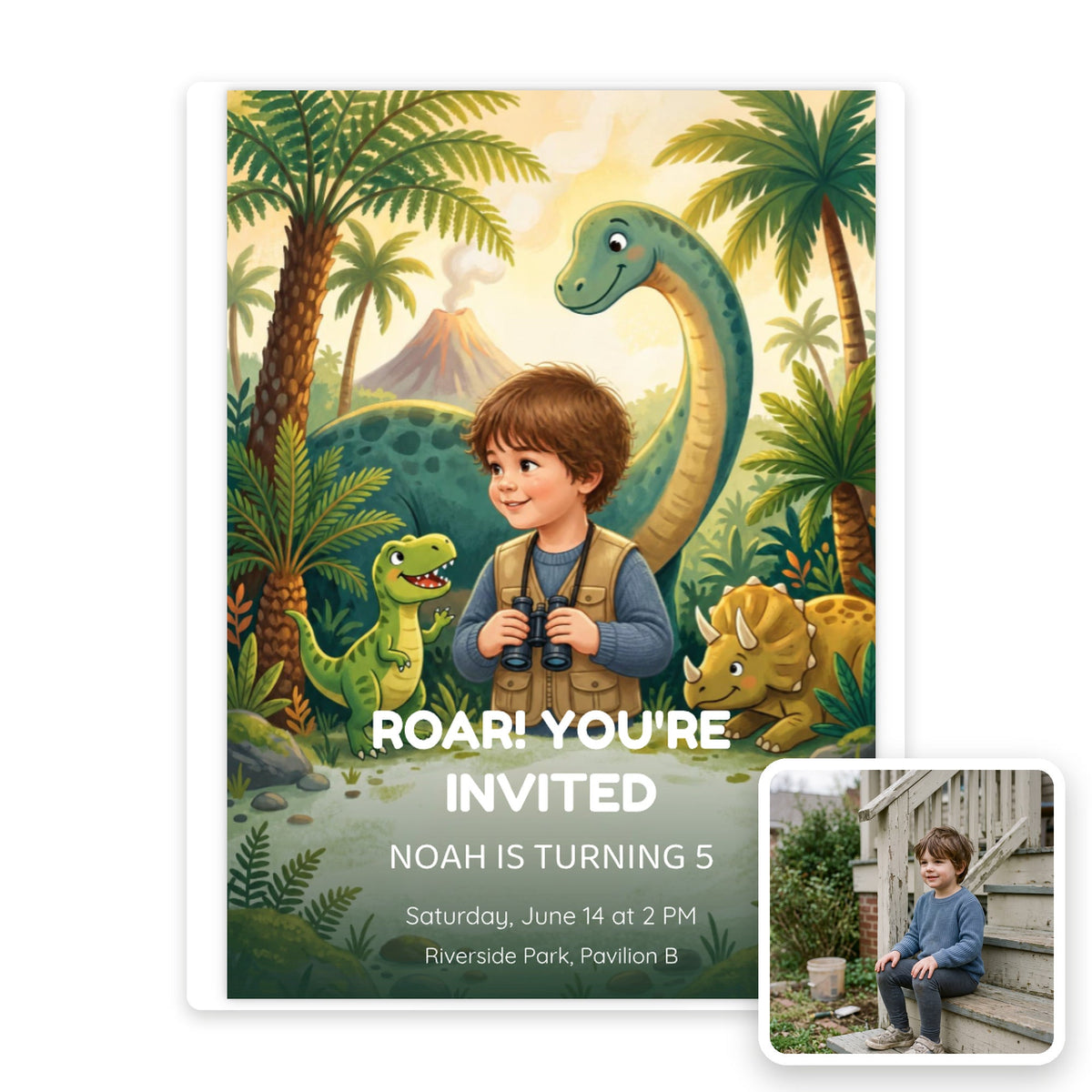 Dino Party Invitation