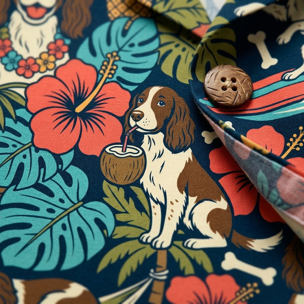 Hawaiian Shirt Aloha Dog detail