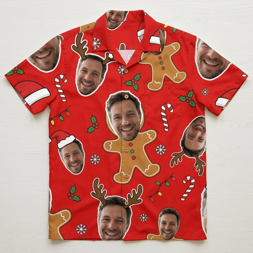 Hawaiian Shirt Christmas Face studio
