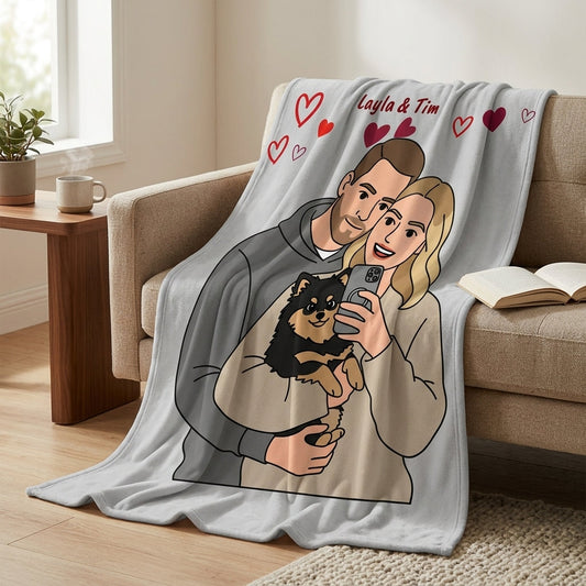 Cartoon Love Blanket