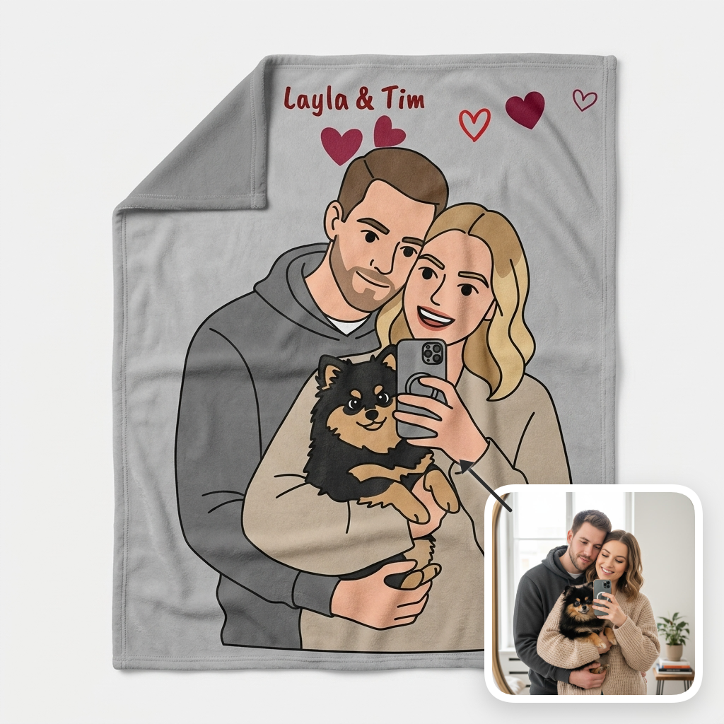 Cartoon Love Blanket