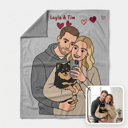 Cartoon Love Blanket