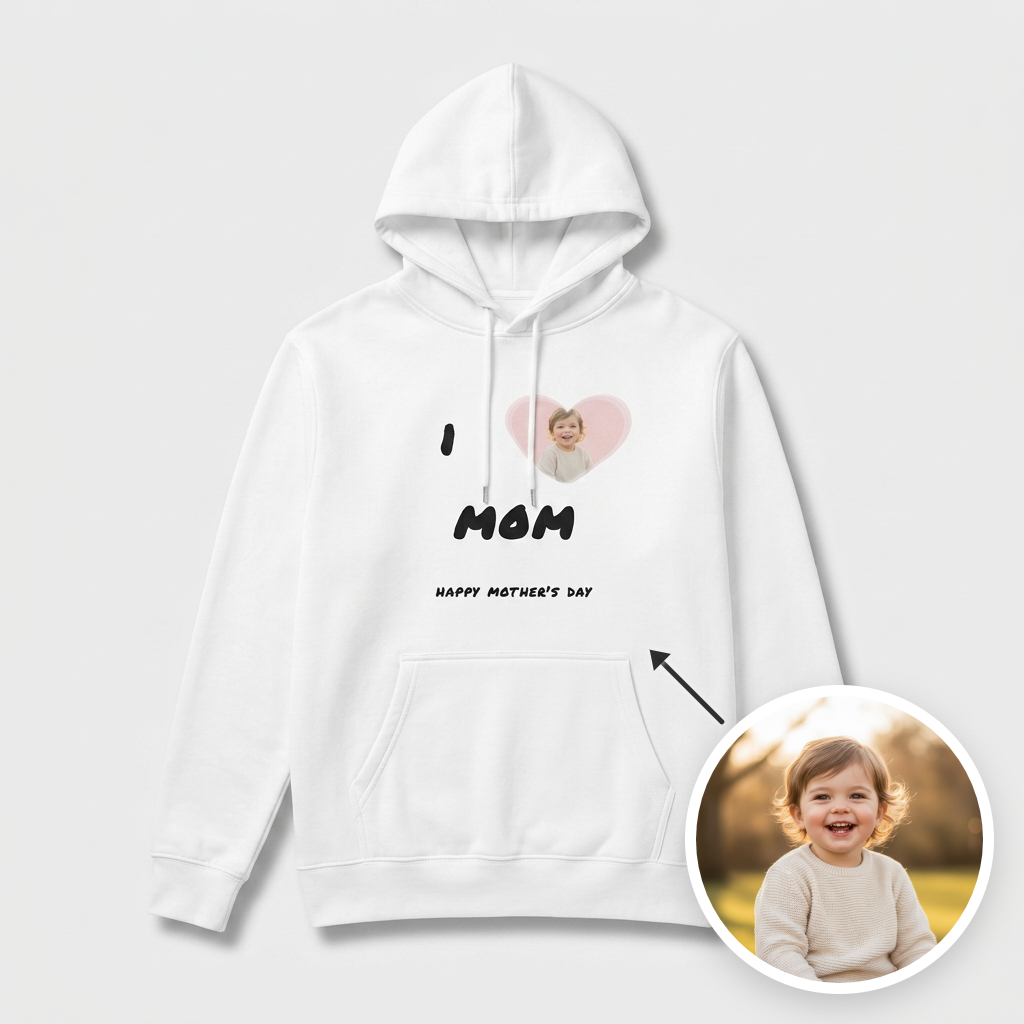 I Love Mom Heart Hoodie