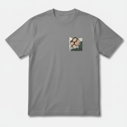Pocket Cartoon Family T-shirt