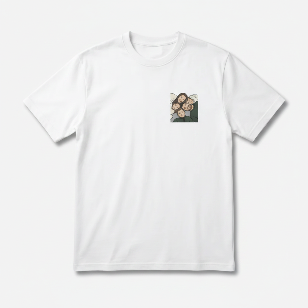 Pocket Cartoon Family T-shirt