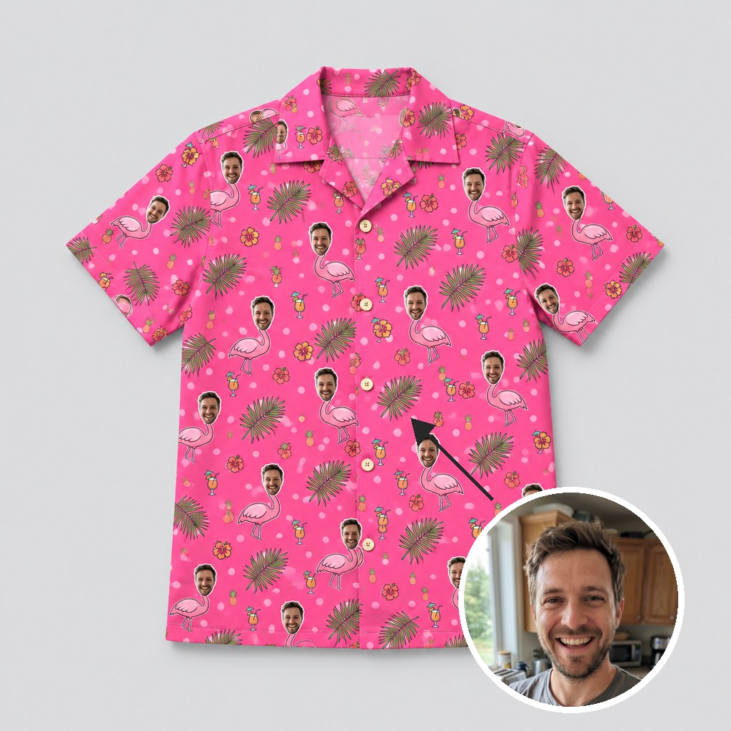 Hawaiian Shirt Flamingo Face marketing