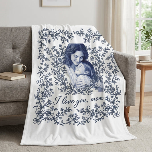 Love You Mom Ornament Blanket
