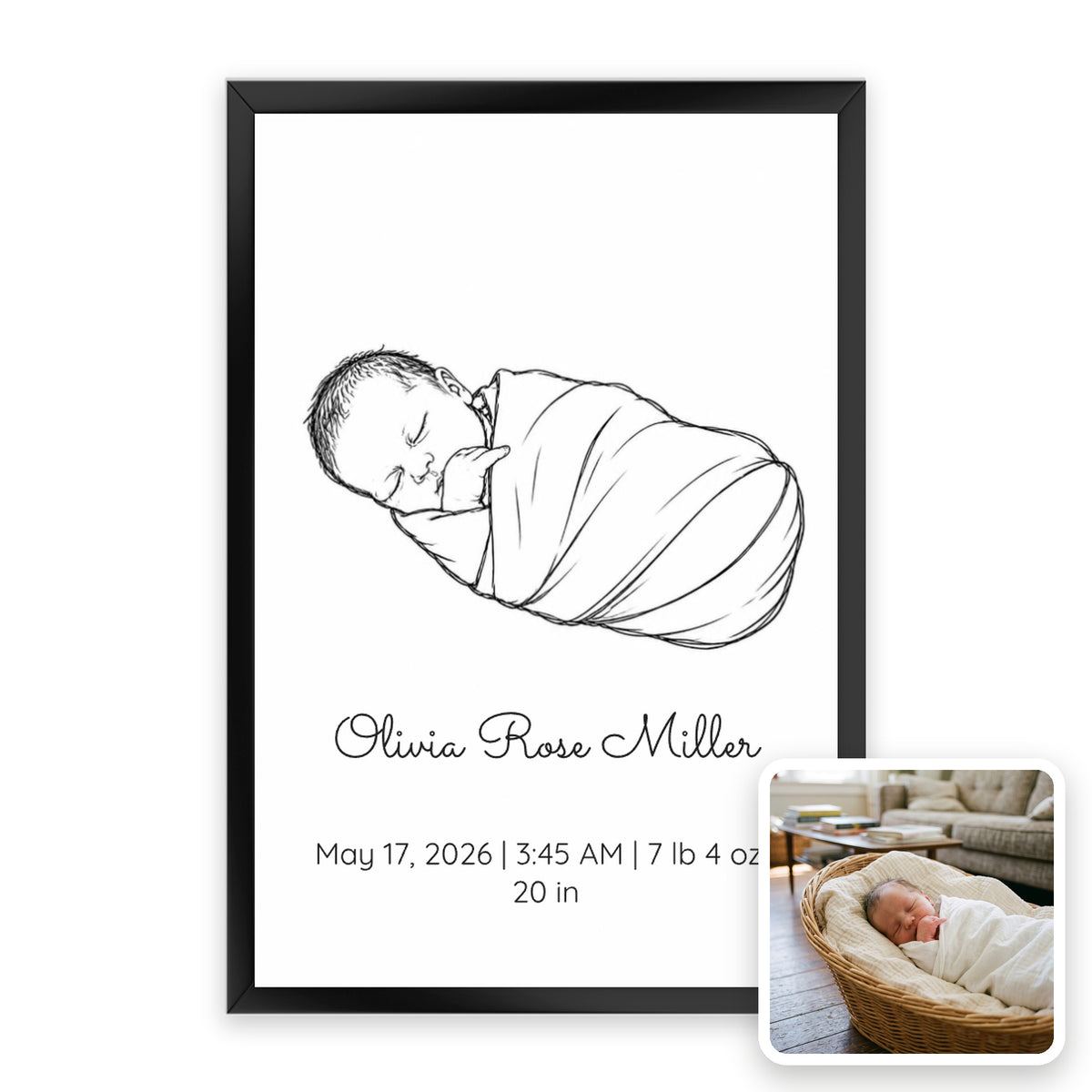 Newborn Line Art Poster inset