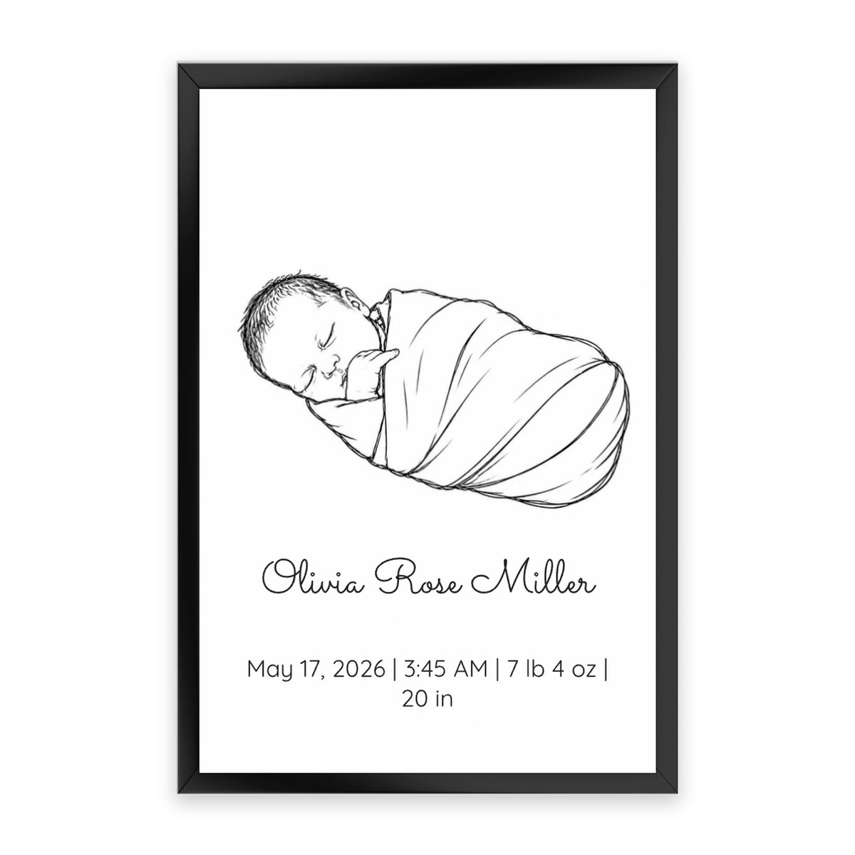 Newborn Line Art Poster white