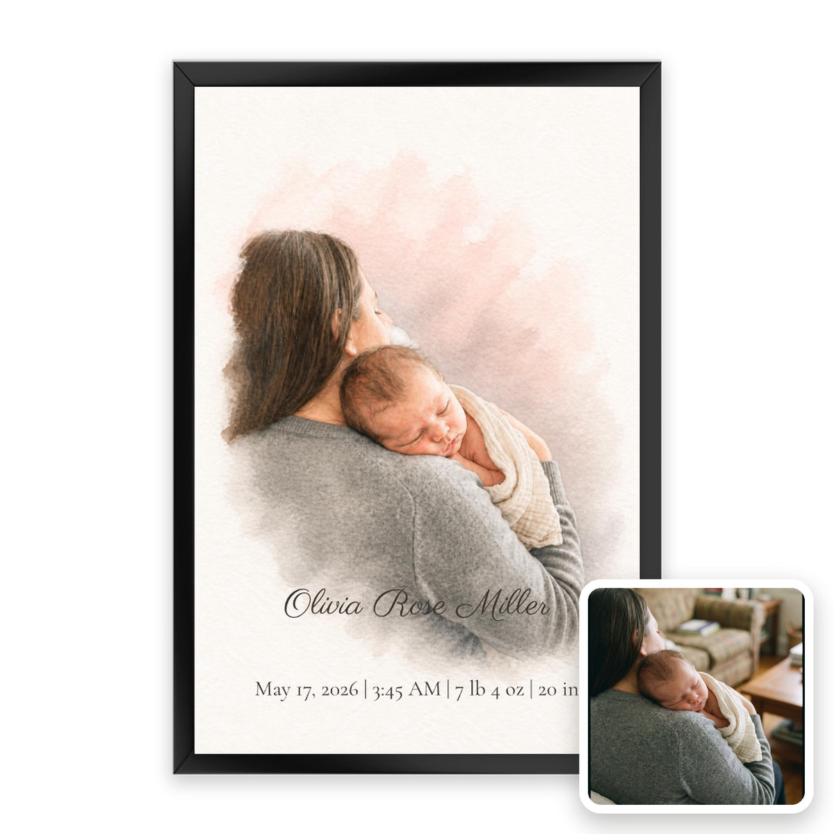 Newborn Watercolor Poster inset