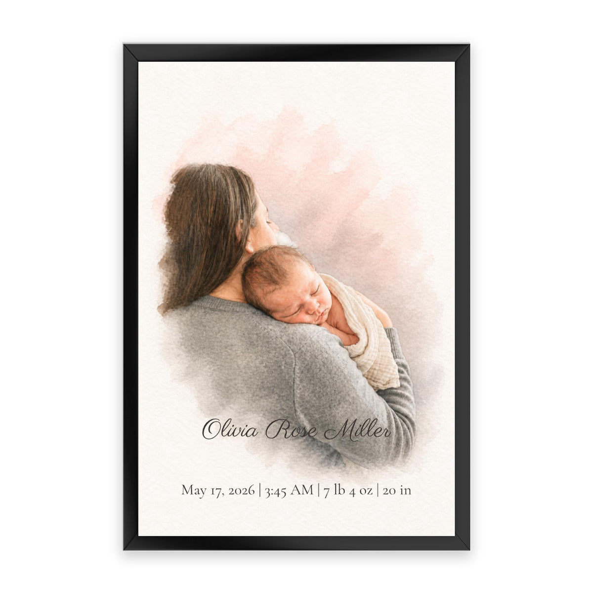 Newborn Watercolor Poster white