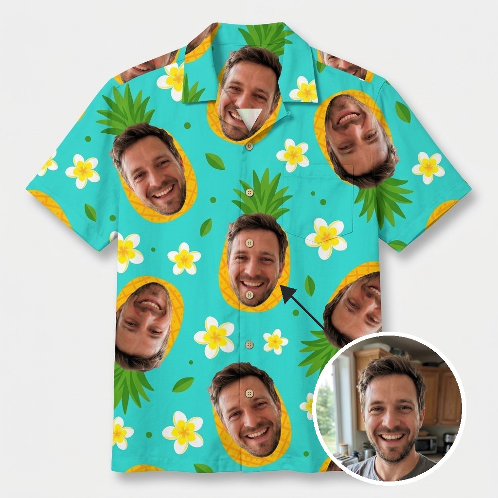 Hawaiian Shirt Pineapple Face marketing