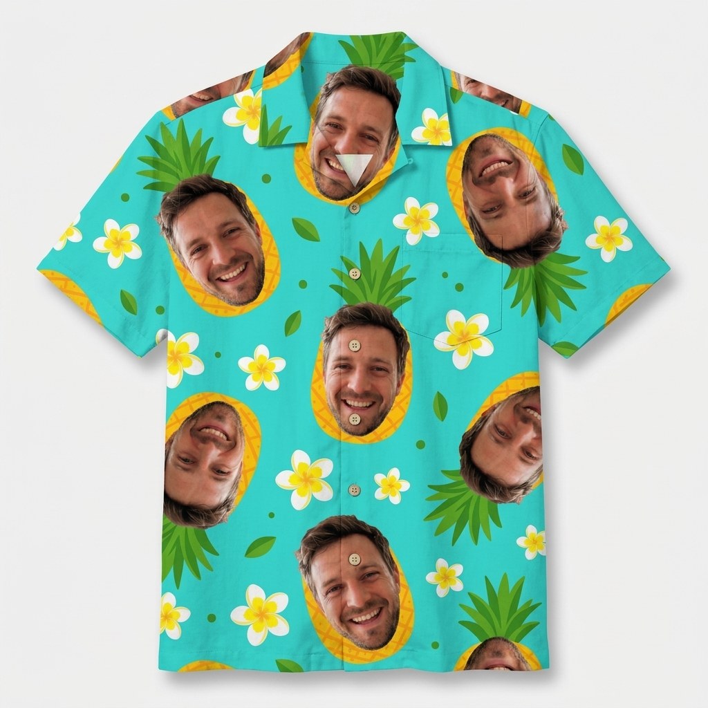 Hawaiian Shirt Pineapple Face studio