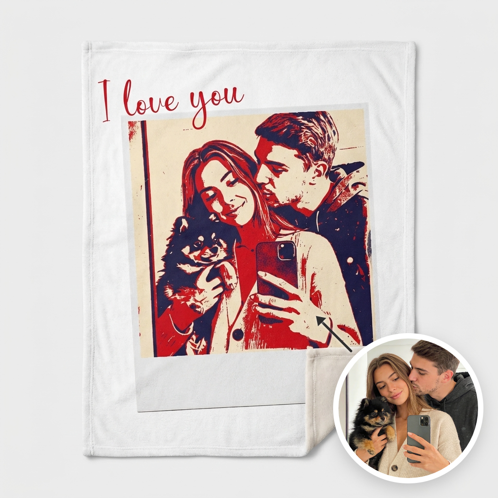 Love Polaroid Blanket