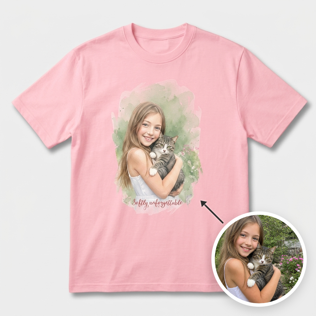 Watercolor Soft Portrait T Shirt