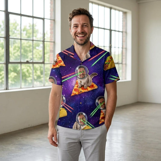 Hawaiian Shirt Space Cat Face room