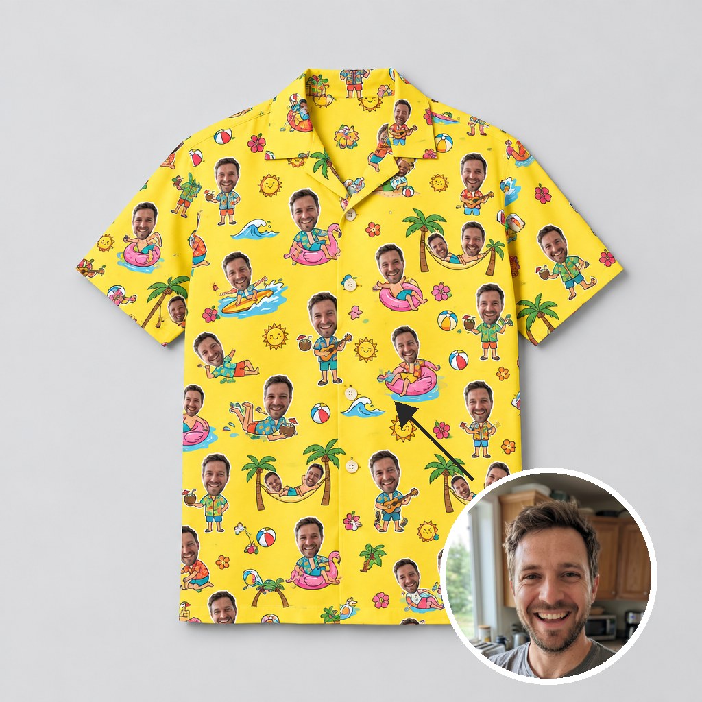 Hawaiian Shirt Surfer Face marketing