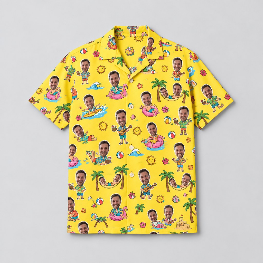 Hawaiian Shirt Surfer Face studio